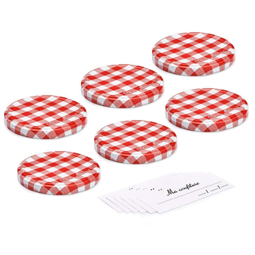 Lot de 6 Couvercles et Etiquettes pour pots de Confiture 370g - Bonne Maman BE - 1