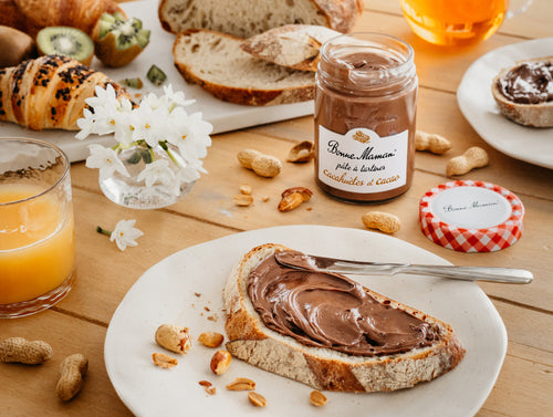 Pâte à tartiner Cacahuètes et Cacao et son tartineur en métal - Bonne Maman BE - 3